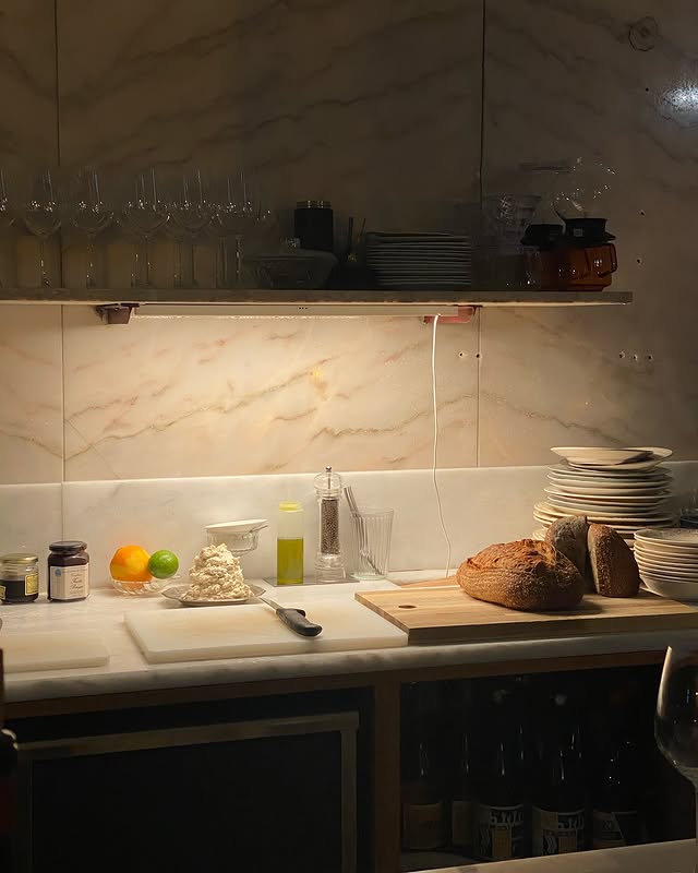 The counter at night